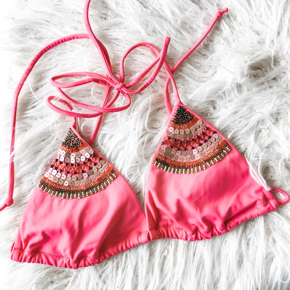 Victoria’s Secret Beaded Triangle Bikini Top